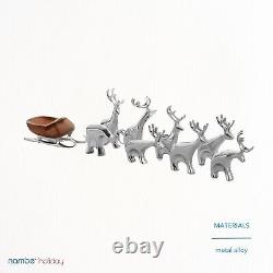 Nambe Miniature Figurine Set 9-Piece Reindeer