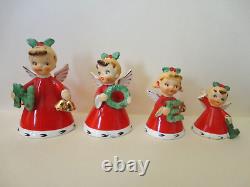Napco 1956 Noel Angels Set Of Four 3bx2381 Great Vintage Condition All Marked