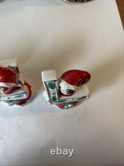Napco Japan Ceramic Christmas Red Dress Girls NOEL Letters SEE Description! RARE