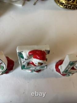 Napco Japan Ceramic Christmas Red Dress Girls NOEL Letters SEE Description! RARE