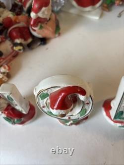 Napco Japan Ceramic Christmas Red Dress Girls NOEL Letters SEE Description! RARE
