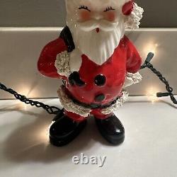 Napco Santa Claus Christmas Planter withSpaghetti Trim Vintage Japan 6.5