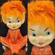 Naughty Elf Figurine Orange Fur Hair Pointy Ears Japan 60s Vtg Pixie Alien