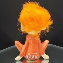 Naughty Elf Figurine Orange Fur Hair Pointy Ears Japan 60s VTG Pixie Alien