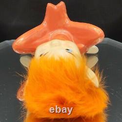 Naughty Elf Figurine Orange Fur Hair Pointy Ears Japan 60s VTG Pixie Alien