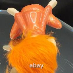 Naughty Elf Figurine Orange Fur Hair Pointy Ears Japan 60s VTG Pixie Alien