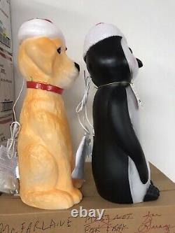 New Labrador Retriever Penguin Golden Lab Dog Puppy Blowmold Both Xmas Light 25