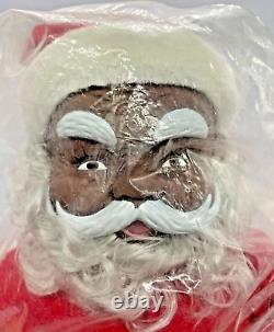 New Nos Vintage Black African American Coca Cola Santa Claus Plush Christmas 19