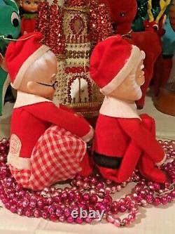 Nice! MR & MRS SANTA Vintage Set Christmas Knee Hugger Pixie Elf Japan Dec Shelf