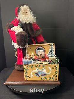 Norma DeCamp Santa withToy Box Music Box Toyland House Of Hatten Hand Crafted