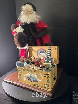 Norma DeCamp Santa withToy Box Music Box Toyland House Of Hatten Hand Crafted