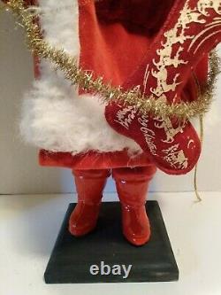 OOAK Artist Santa Claus Doll by Lois Clarkson carrying Antique Toys