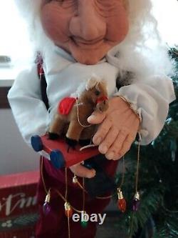 OOAK Santa Elf Artist Made Terry Norton Handcrafted Sculptured Christmas Doll