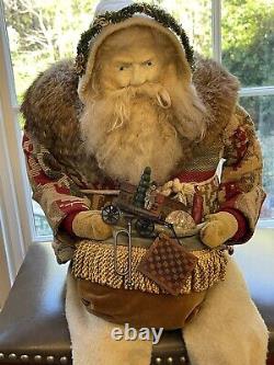ORIGINAL SIGNED Large 30 Norma DeCamp Seated SANTA with Handmade TOYS PLEASE READ