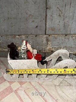 Old Sitting Santa Sleigh And Accessories
