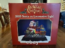 Old World Christmas 2023 Santa on Locomotive Light New Open Box UNUSED OOP