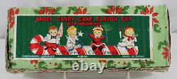 Original Box Angel Candy Cane Sleigh Merry Christmas #3054 Japan Commodore