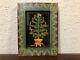 Original Claudia Hopf Folk Art Christmas Tree Framed 4 Signed 1991