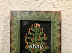 Original Claudia Hopf Folk Art Christmas Tree Framed 4 Signed 1991