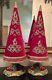 Pair Katherine's Collection Jeweled Red Velvet Tabletop Christmas Trees 24