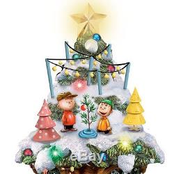 Peanuts Gang Moving & Lighted Christmas Tree Holiday Decor New
