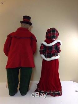 Pair Of Large Gorgeous Christmas Caroling Figures 36 & 30 #2671