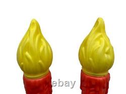 Pair Poloron Blow Mold Decorative Christmas Candles 38 Indoor/Outdoor