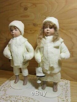 Pair of St. Nicholas Snow Children Ice Skater Collection by Elaine Roesle 14