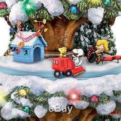 Peanuts Gang Moving & Lighted Christmas Tree Sculpture Holiday Statue NEW