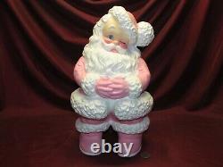 Pink Themed Large Winking Vintage Santa Claus Hand Painted Finished