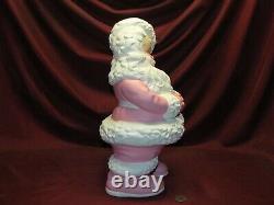 Pink Themed Large Winking Vintage Santa Claus Hand Painted Finished