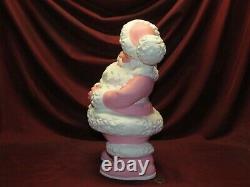 Pink Themed Large Winking Vintage Santa Claus Hand Painted Finished