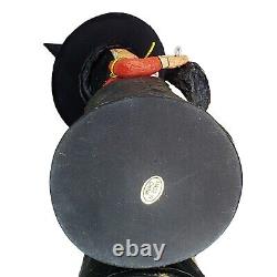 Poliwoggs Witch BLACK CAT Pail Folk Art Halloween Primitive Wired Arms 9.25