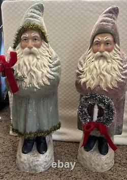 RAGON HOUSE 20 LIGHTED Set Of 2 Santas. Beautiful Oversized Christmas Decor