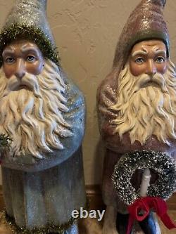 RAGON HOUSE 20 LIGHTED Set Of 2 Santas. Beautiful Oversized Christmas Decor