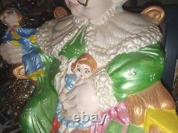 RARE 1970s Ceramic Mrs Claus Statue 16 RARE Atlantic Mold Figurine Handpainted