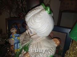 RARE 1970s Ceramic Mrs Claus Statue 16 RARE Atlantic Mold Figurine Handpainted