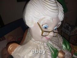 RARE 1970s Ceramic Mrs Claus Statue 16 RARE Atlantic Mold Figurine Handpainted