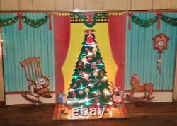 RARE 1992 Telco Motionettes Christmas Tree Pop-up Dimensional background Display