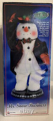 RARE 2003 GEMMY MR. SNOW BUSINESS Animated Spinning Snowflake Snowman Dancing
