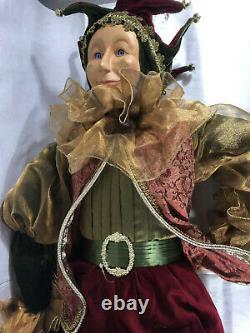 RARE 4ft Christmas Old World JESTER Shelf Sitter Elf Doll decoration Costco