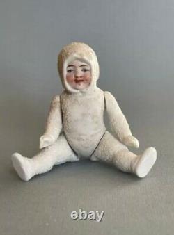 RARE Antique German Bisque 4 Jointed Snow Baby Sits/Stands Excellent Buy Now