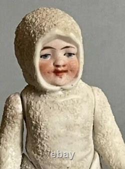 RARE Antique German Bisque 4 Jointed Snow Baby Sits/Stands Excellent Buy Now