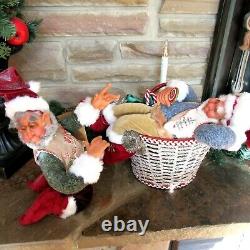 RARE Demdaco DROLLERIES Santa & Elf Naughty & Nice 2 piece set LARGE Henderson