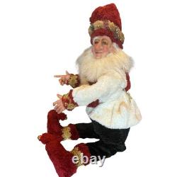 RARE Demdaco Drolleries Sitting Christmas Elf Big Figurine Happy 20x13x12 No Box