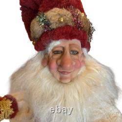 RARE Demdaco Drolleries Sitting Christmas Elf Big Figurine Happy 20x13x12 No Box
