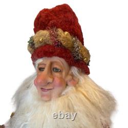 RARE Demdaco Drolleries Sitting Christmas Elf Big Figurine Happy 20x13x12 No Box
