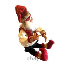 RARE Demdaco Drolleries Sitting Christmas Elf Big Figurine Happy 20x13x12 No Box