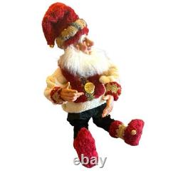 RARE Demdaco Drolleries Sitting Christmas Elf Big Figurine Happy 20x13x12 No Box