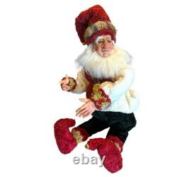 RARE Demdaco Drolleries Sitting Christmas Elf Big Figurine Happy 20x13x12 No Box